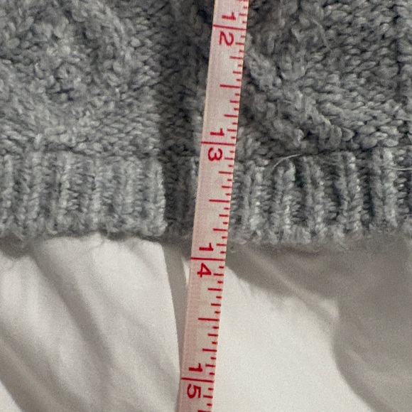 Mauve Anthropologie Gray Cable Knit Layered Shirt Sweater - Picture 15 of 15